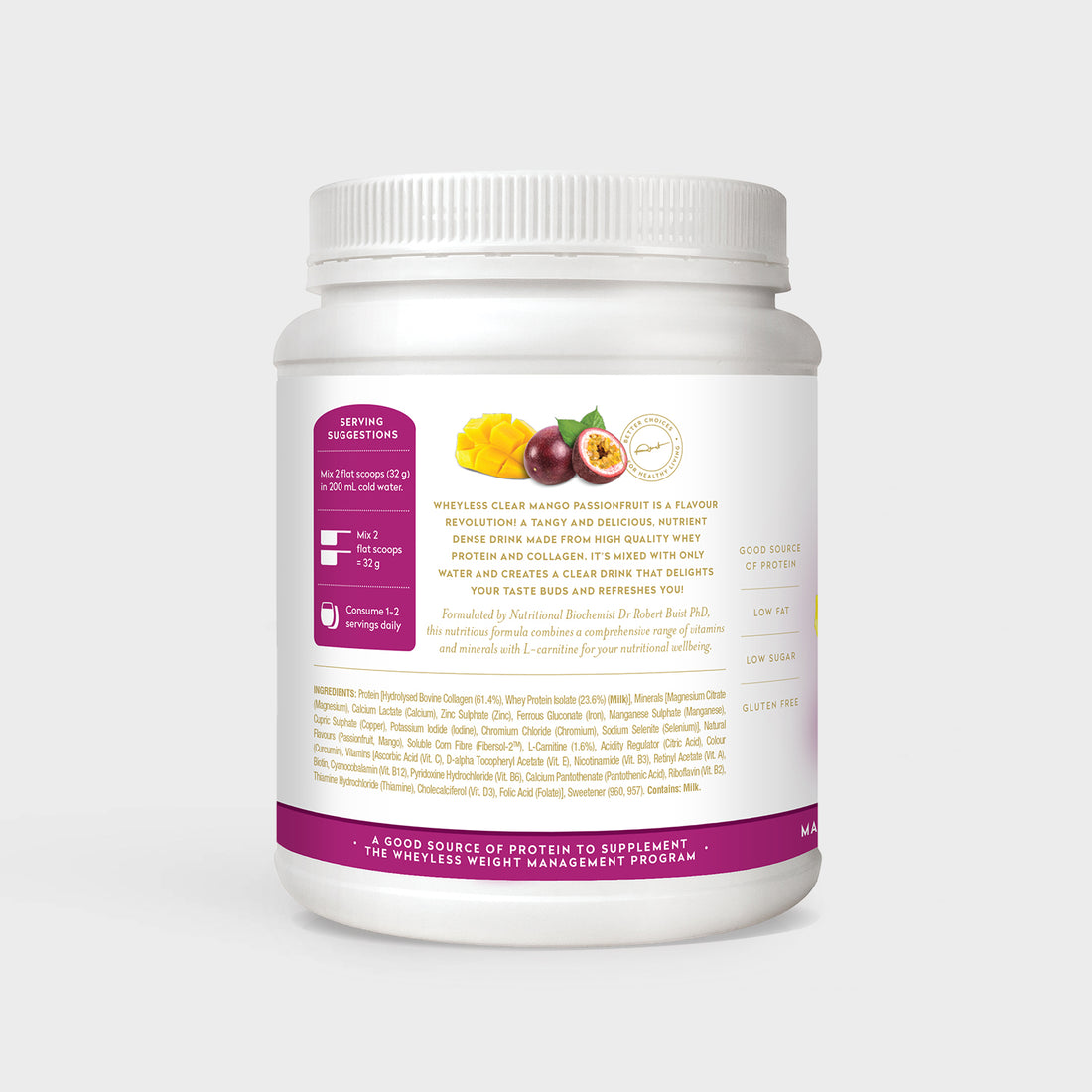 Wheyless Clear Protein Mango Passionfruit 640g