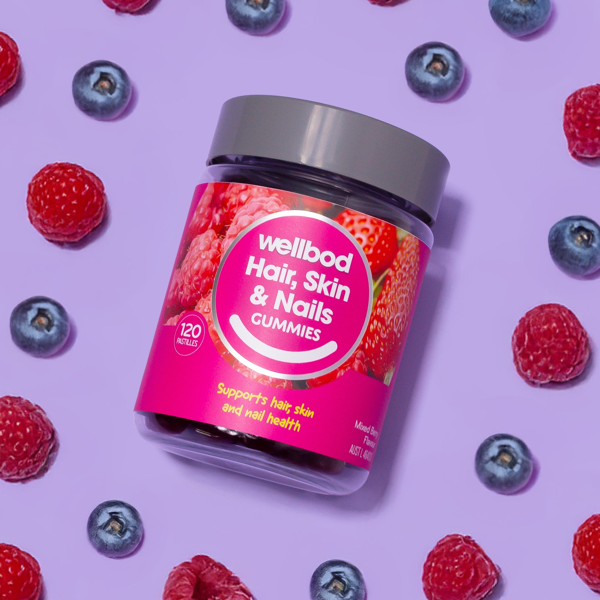 WellBod Hair, Skin and Nails Gummies are formulated to support hair, skin and nail health. As well as support collagen health and formation, and reduce free radicals formed in the body.