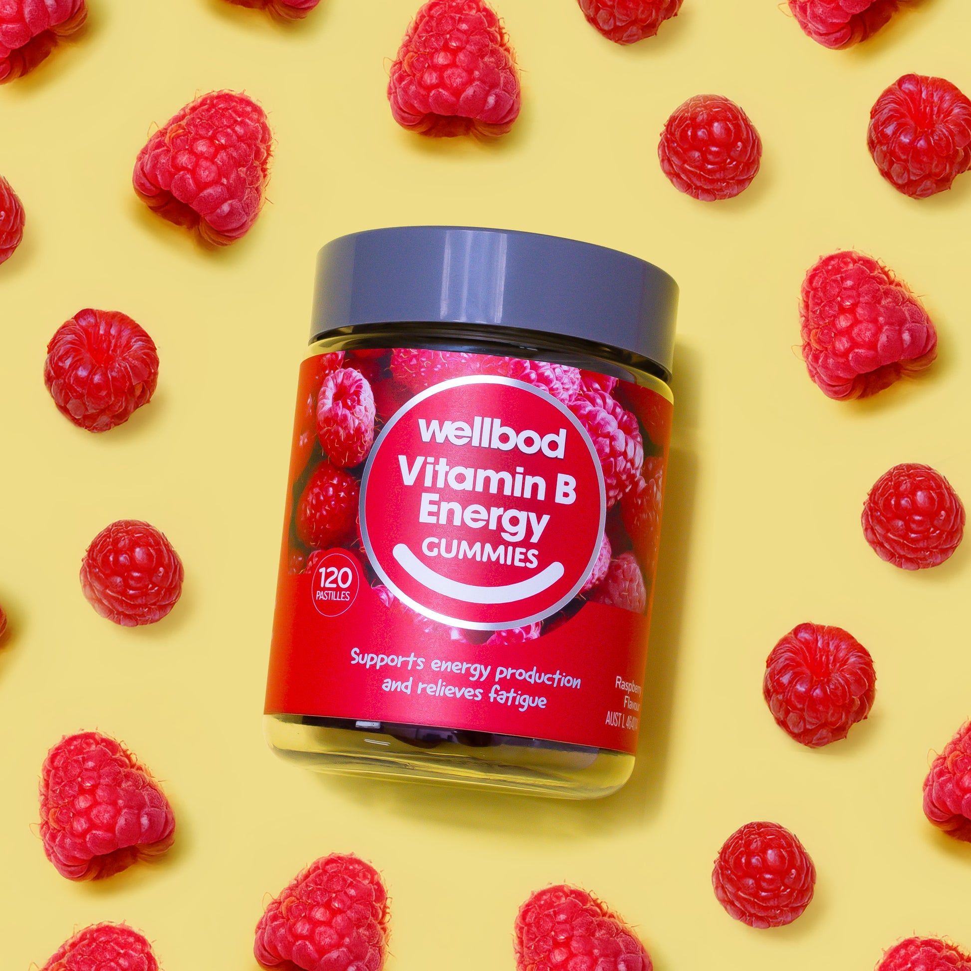 WellBod Vitamin B Energy Gummies are formulated to support energy production and cognitive function when dietary intake is inadequate, as well as relieve fatigue.