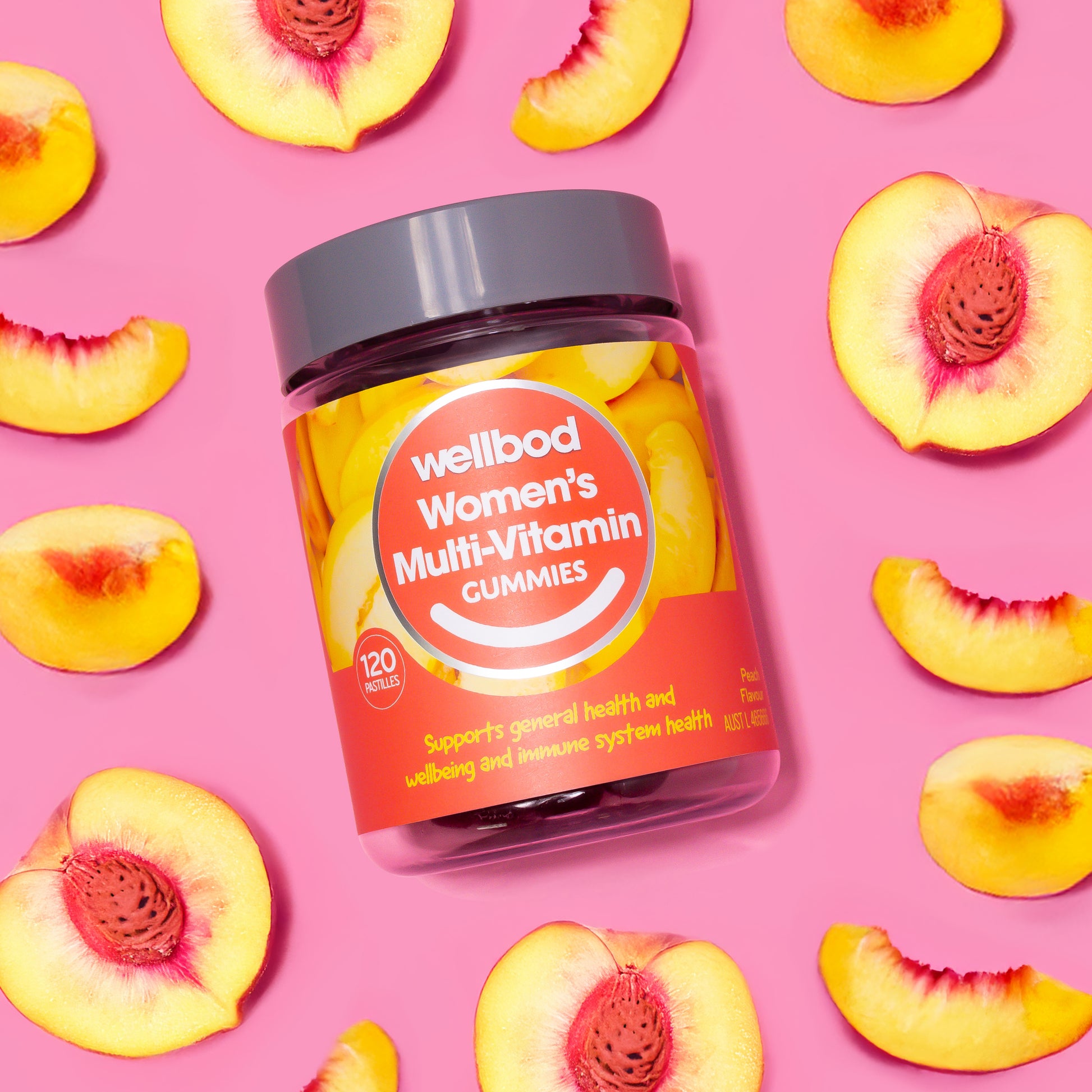 WellBod Women’s Multi-Vitamin Gummies are formulated to support general health and wellbeing, energy production and skin health.