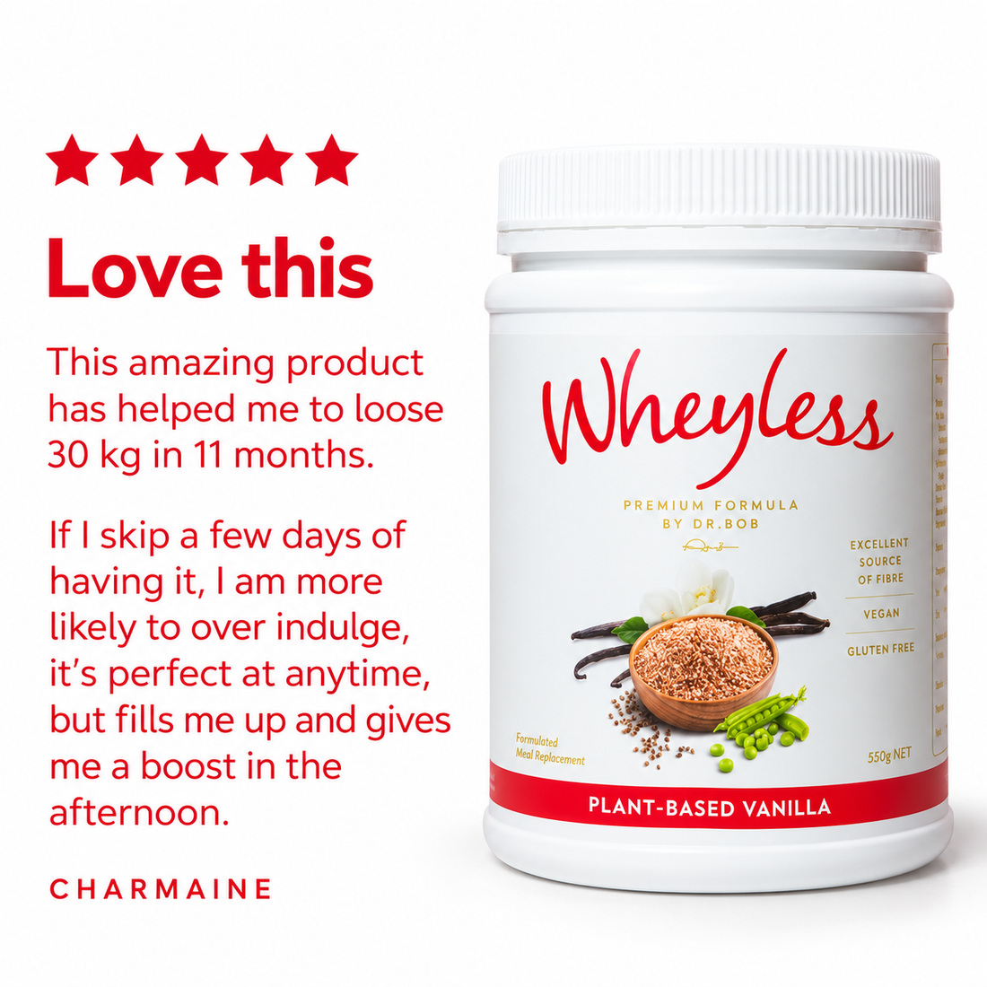 Wheyless Plant Based Vanilla 550g